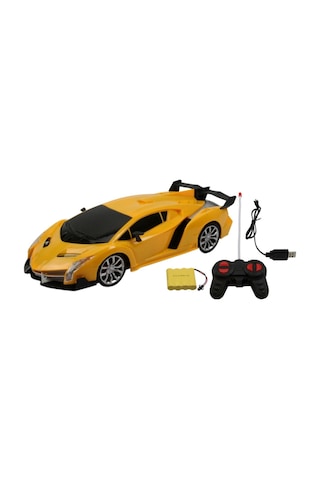 Uzaktan Kumandalı Şarjlı Araba 24 Cm Işıklı Ferrari & Lamborghini Model Full Fonksiyonlu Oyuncak Sarı Lamborghini
