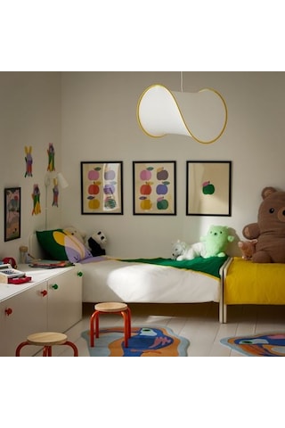 Ikea Grejsımojs Sarkıt Lamba Abajur Başlığı, Beyaz-sarı, 45 Cm