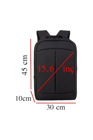 Beutel 15.6" Su Geçirmez Notebook Laptop Bilgisayar Sırt Çantası Siyah