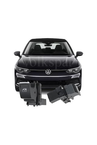 Golf 8 2021-2024 Model Arası Uyumlu Arka Sağ Yolcu Kromlu Tekli Cam Açma Düğmesi