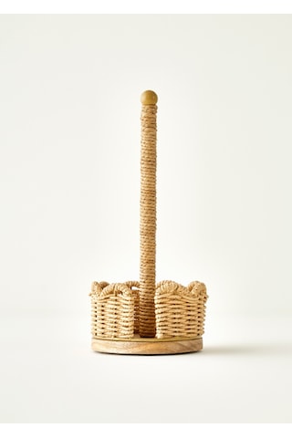 Bella Maison Scallop Kağıt Havluluk Koyu Bej 14x14x33 Cm Koyu Bej