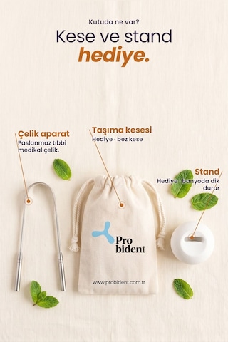 Probident Dil Temizleme Aparatı + Dil Sıyırıcı Kese