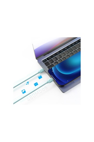Lenyes Lc536 Type-c To Type-c Pd Örgü Tasarımlı Hızlı Şarj Özellikli Şarj Kablosu 60w 1m Yeşil Yeşil