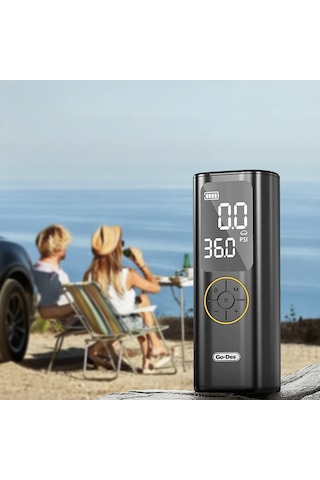 Go Des Gd-b638 Led Işıklı Araç Hava Kompresörü Ve Powerbank Özellikli 12v Siyah Siyah