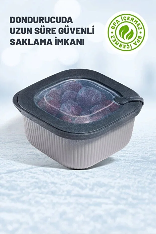 3 Lü Saklama Kabı Seti Sızdırmaz Kapaklı, Mikrodalga Ve Dondurucu Uyumlu Yeşil