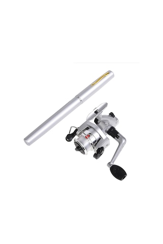 Qingmipy 1.6m Gümüş Kalem Tipi Uzatılabilir Olta Kamışı Ve Mini Spinning Makinesi Seti - Hafif, Anti-ters Çevirme Sistemi İle