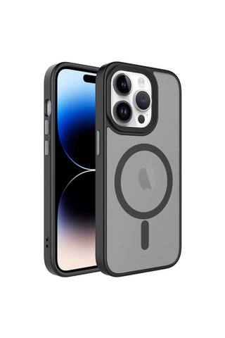 Apple Uyumlu iPhone 13 Pro Kılıf Mat Arka Yüzey Wireless Şarj Özellikli Zore Flet Magsafe Kılıf