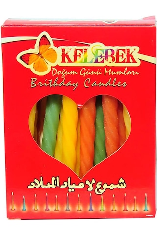 Kelebek Doğum Günü Kına Pasta Gelin Kutlama Mumu 22 Adet Çok Renkli
