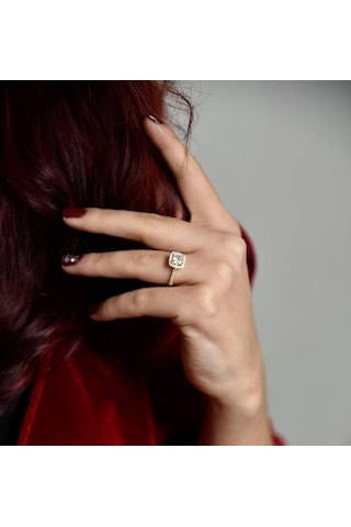 Baget Sarı Altın Tektaş Yüzük 0.80 Karat 399604245