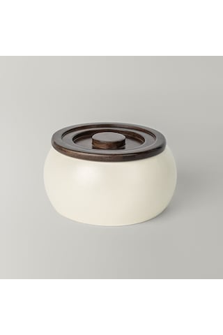 Linens Curve 16 Cm Kapaklı Kase Ekru Ekru