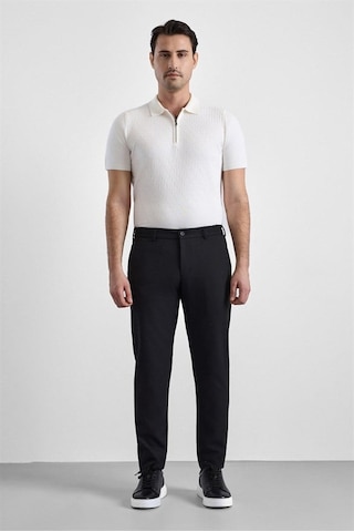 Süvari Siyah Slim Düz İnterlok Yarım Lastikli Rüzgar Geçirmez Jogger Pantolon Pn2020500744-s09