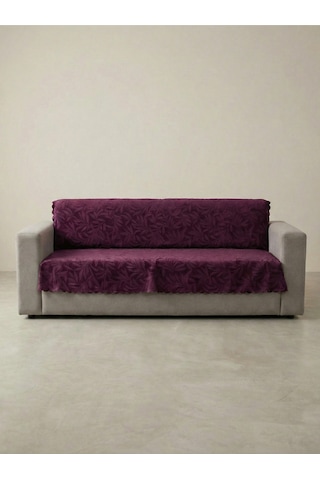 Sofline Kaymaz Tabanlı Tay Tüyü Çekyat, Koltuk, Kanepe Örtüsü Pembe, Mor,antrasit Renk 175x210cm Mor