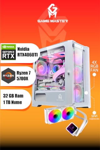 Gm Game Master Hydra 4060TI R7 5700X 23.8" Gaming Full Sistem Masaüstü Bilgisayar