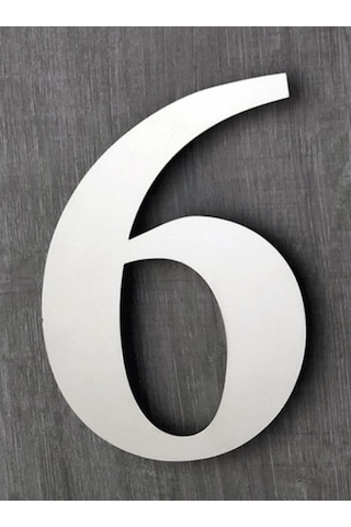 Kapı Numarası 15 Cm No 6,Kendinden Yapışkanlı Paslanmaz Çelik