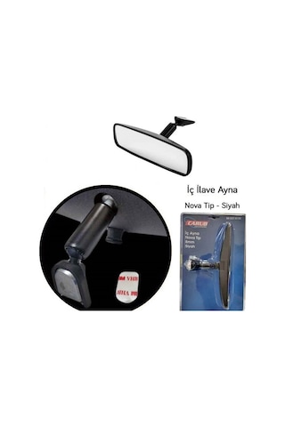 Carub İç Dikiz Ayna İlave 8mm Nova Tip Yapıştırma Üniversal 21x6,5cm Siyah