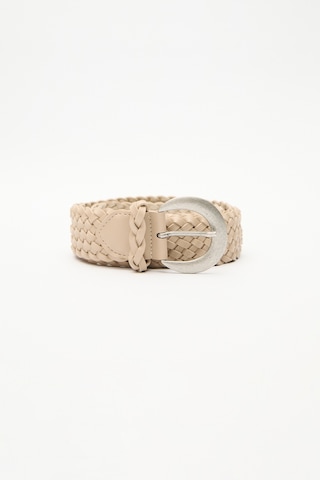 Örgü Deri Tokalı Kemer Bej Bej