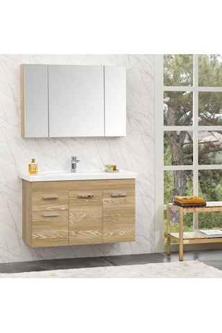 Orka Enez 100 Cm Mdf Livana Banyo Dolabı Alt Modül Ve Lavabo Çok Renkli