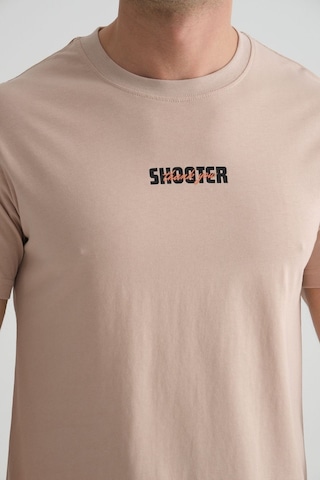 Shooter Sportwear Shooter Erkek T-shirt Minimal Baskılı Pamuklu Kumaş Standart Kalıp Taş