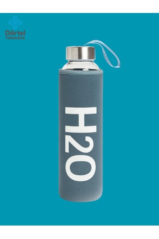 Deri Kılıflı Cam Matara 750 Ml Mavi