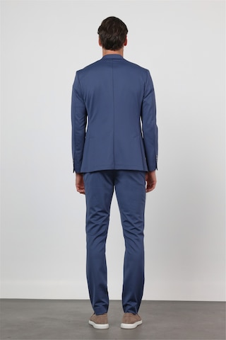 İmza Koyu Lacivert Kendinden Desenli Mono Yaka 6 Drop Slim Fit Takım Elbise 1001260165