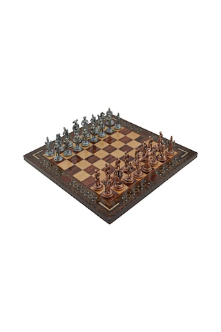 Gifthome Metal Satranç Takımı-seti Orta İspanyol Antik Taş Ve
