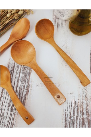 Ahşap Tahta Mutfak Kaşık Seti 4 Parça Kayın, Şimşir Ağacı 4-2