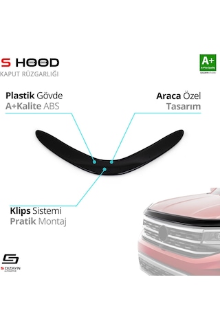 S-dizayn Toyota Uyumlu Ch-r Abs Plastik Kaput Rüzgarlığı 2016 Üzeri A+kalite