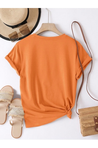 Eriyen Kalpler Baskılı Tasarım Tshirt Turuncu