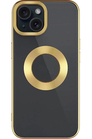 Apple Uyumlu iPhone 15 Kılıf Tek Kamera Çerçeveli Logo Gösteren Zore Omega Kapak