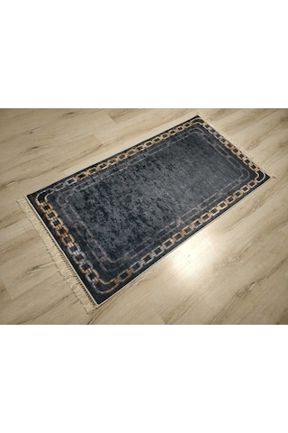 Yamalı Home Style Deri Taban Siyah Gold Sl6802 80X150 Siyah
