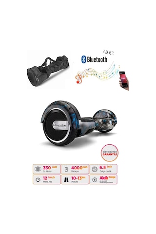 Elektrikli Kaykay Scooter Akıllı Denge Hoverboard + Hoverkart + Çanta Full Ledli Extrem Paket D18