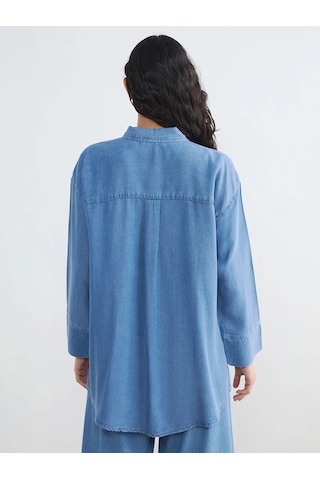 Lc Waikiki İndigo Kadın Jean Gömlek Tunik Indigo