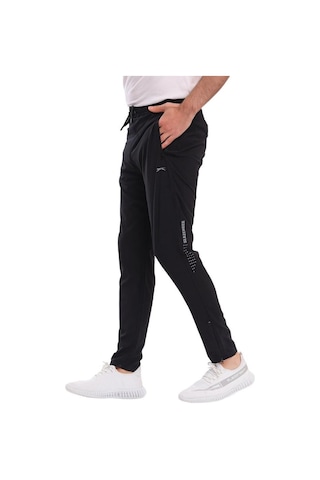 Slazenger GRIET Erkek Fermuar Cepli Dar Paça Siyah Eşofman Altı