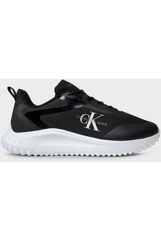 Calvin Klein Logolu Sneaker YM0YM00968 0GM Erkek Ayakkabı Siyah - Beyaz