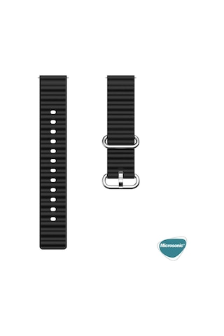 Microsonic Samsung Uyumlu Gear S3 Classic Kordon Ocean Band Siyah