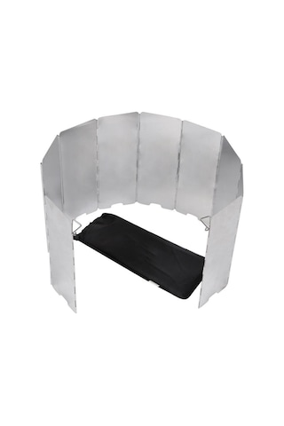 Geeksen Kamp Fırınları İçin 10 Parça Alüminyum Rüzgar Engelleyici, Katlanabilir Taşınabilir, Piknik Ve Açık Hava Pişirme İçin Dayanıklı Rüzgar Koruması Gümüş