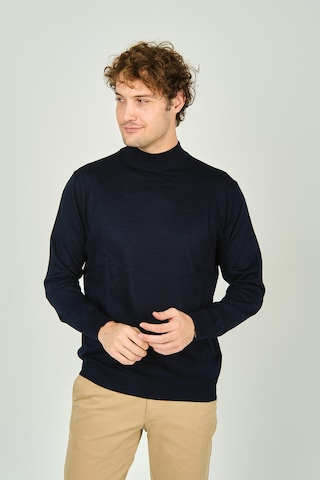 Ateş Triko Erkek Yarım Balıkçı Yaka Yün Kazak 0004 Lacivert Lacivert