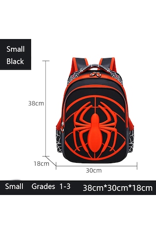 Small--black Örümcek Sırt Çantası Kutusu Seti Boys İçin Okul Siyah