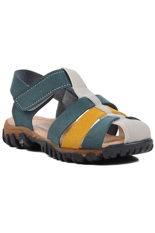 Ayakmod Şng 210111-p Lacivert Nubuk-sarı Erkek Çocuk Sandalet 001