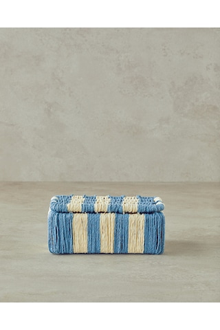 English Home Colorful Striped Kağıt İp Dekoratif Kutu Lacivert