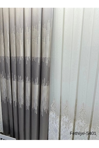 Nivemeshome Fethiye 614178 Gri V-5401 1/3 Sık Pileli Fon Perde Apm Gri