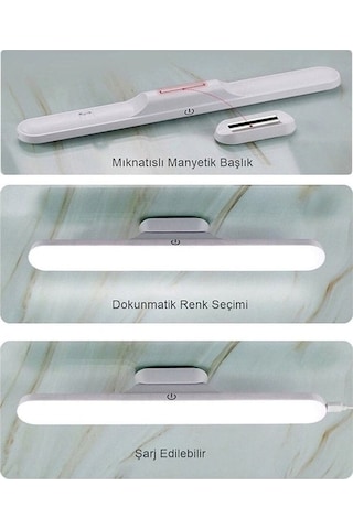 Fosenze 3w Usb Şarjlı Led Işık, 3 Renk Modu, Dokunmatik Kontrol, 2000mah Batarya, Mutfak/dolap/stüdyo Işığı Beyaz