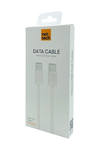 Nettech NT-DC17 60 W İp Örgü Type-c To Type-c Şarj Ve Data Kablosu 100 Cm