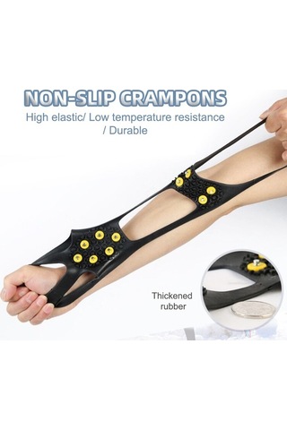 Novahub Kramponlar Buz Çivileri 10-diş Buz Tutuşları Kaymaz Tpe Buz Tutucular Ayakkabı Bot Çivileri Üzerinde Hafif Dış Mekan Sporları Yürüyüş Dağcılık Koşu Buzda Kar Yürüyüşü İçin Siyah, Kış Macerası İçin Mükemmel Siyah