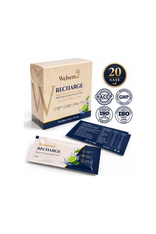 Welsensa Recharge 20 Saşe Elektrolit İçeren İçecek Tozu Doğal Limon & Citrus Aromalı 1 Adet