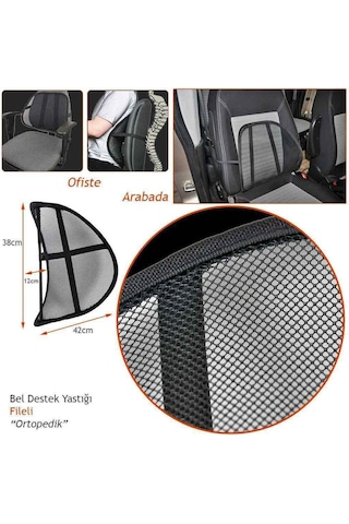 Bel Arkası Sırtlık Ortopedik Siyah Br4819001 Kumaş Tr