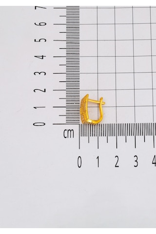 Bilezikci Hasır Desenli 14 Ayar Altın Küpe Sarı Altın