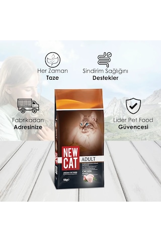 Newcat Tavuklu Yetişkin Kedi Maması 10 KG