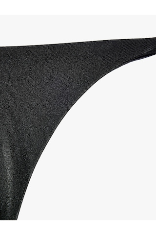 Koton Yanları Bağlamalı Parlak İpli String Mikro Bikini Altı Siyah 6sak00197mm