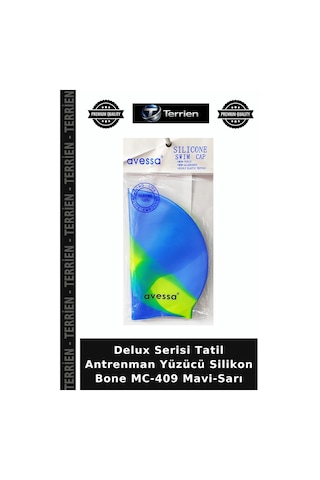 Delux Serisi Tatil Antrenman Yüzücü Silikon Bone Mc-409 Mavi-sarı Çok Renkli